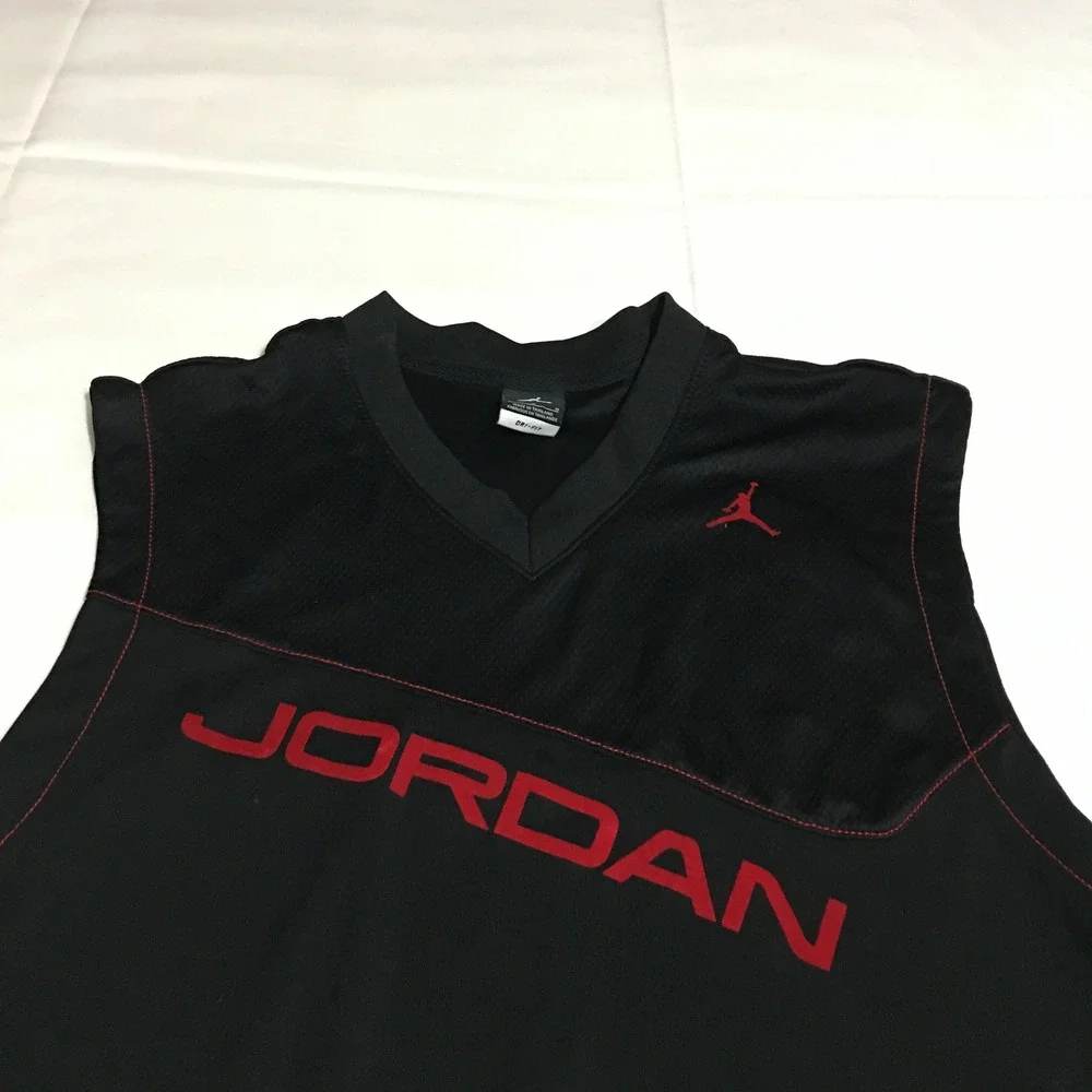 Jordan Sleeveless Jersey Mens Medium Black Red Jumpman Logo